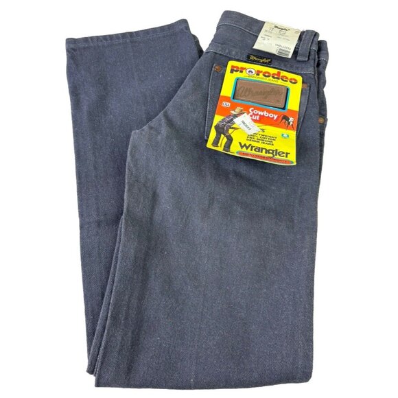 VTG Wrangler 11 Slim (Actual 23x27) Pro Rodeo Gray Cowboy Cut Jeans NOS